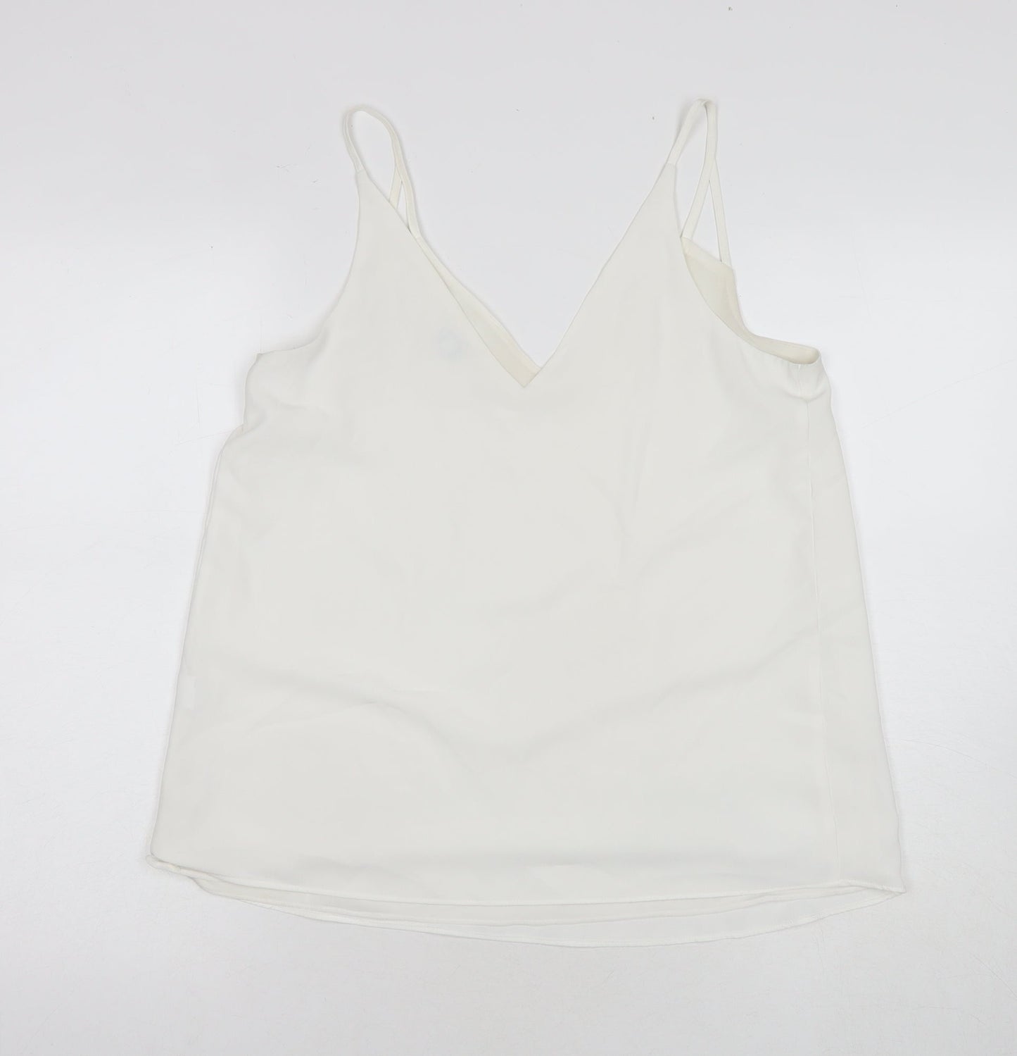 Womens UK Size 10 River Island White Basic Tank