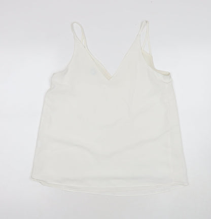 Womens UK Size 10 River Island White Basic Tank