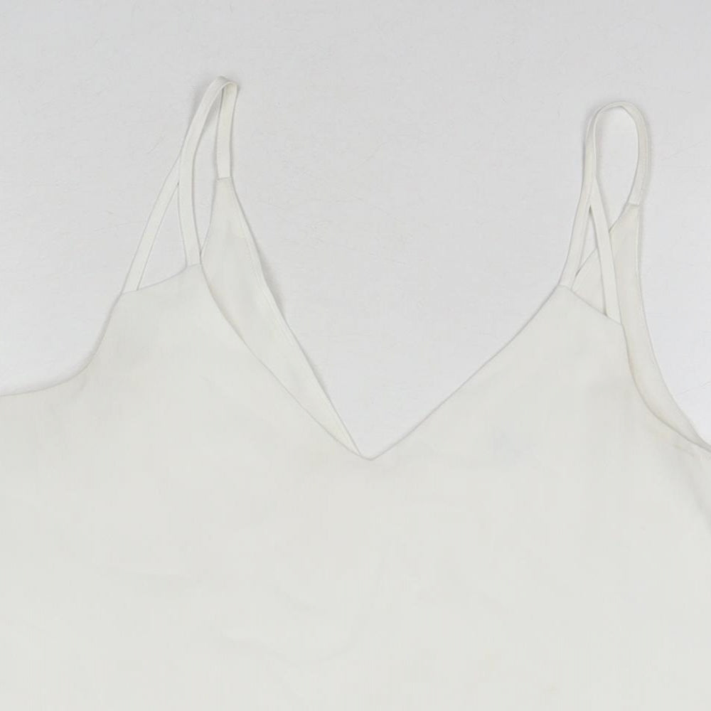 Womens UK Size 10 River Island White Basic Tank