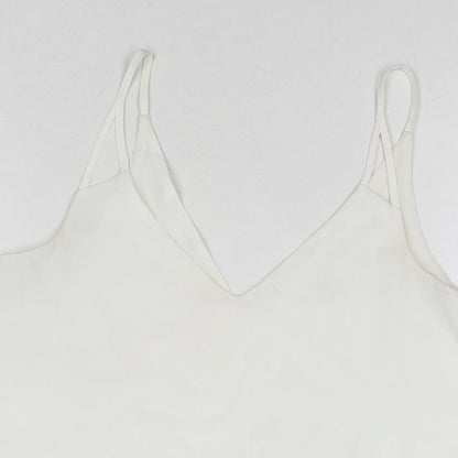 Womens UK Size 10 River Island White Basic Tank