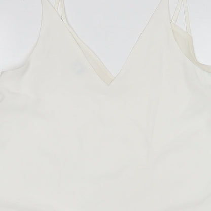Womens UK Size 10 River Island White Basic Tank
