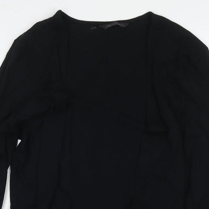 Marks and Spencer Womens Black Viscose Kimono T-Shirt Size 14 V-Neck