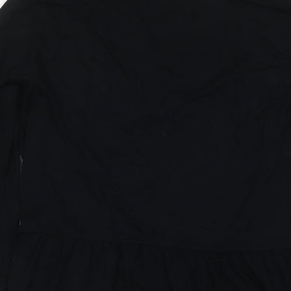 Marks and Spencer Womens Black Viscose Kimono T-Shirt Size 14 V-Neck