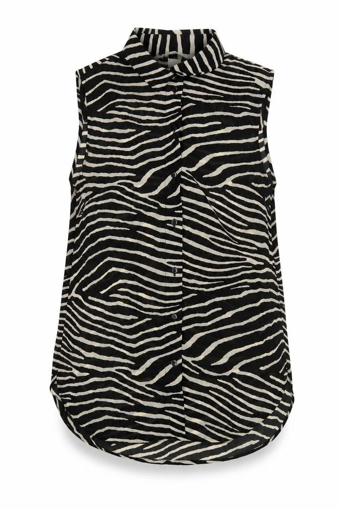 Womens UK Size 10 H&M Black Basic Button-Up