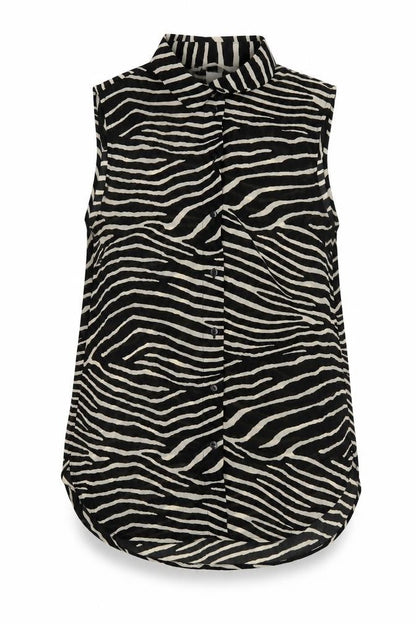 Womens UK Size 10 H&M Black Basic Button-Up