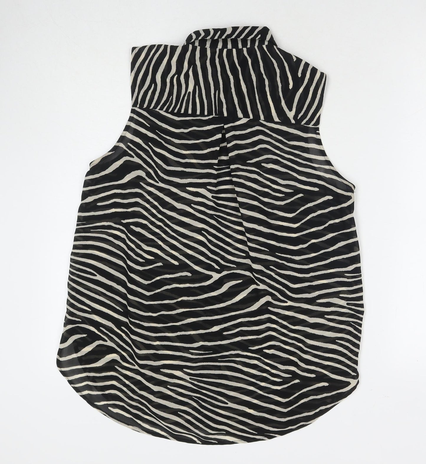 Womens UK Size 10 H&M Black Basic Button-Up