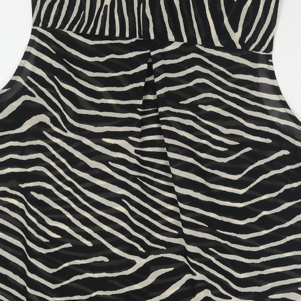 Womens UK Size 10 H&M Black Basic Button-Up
