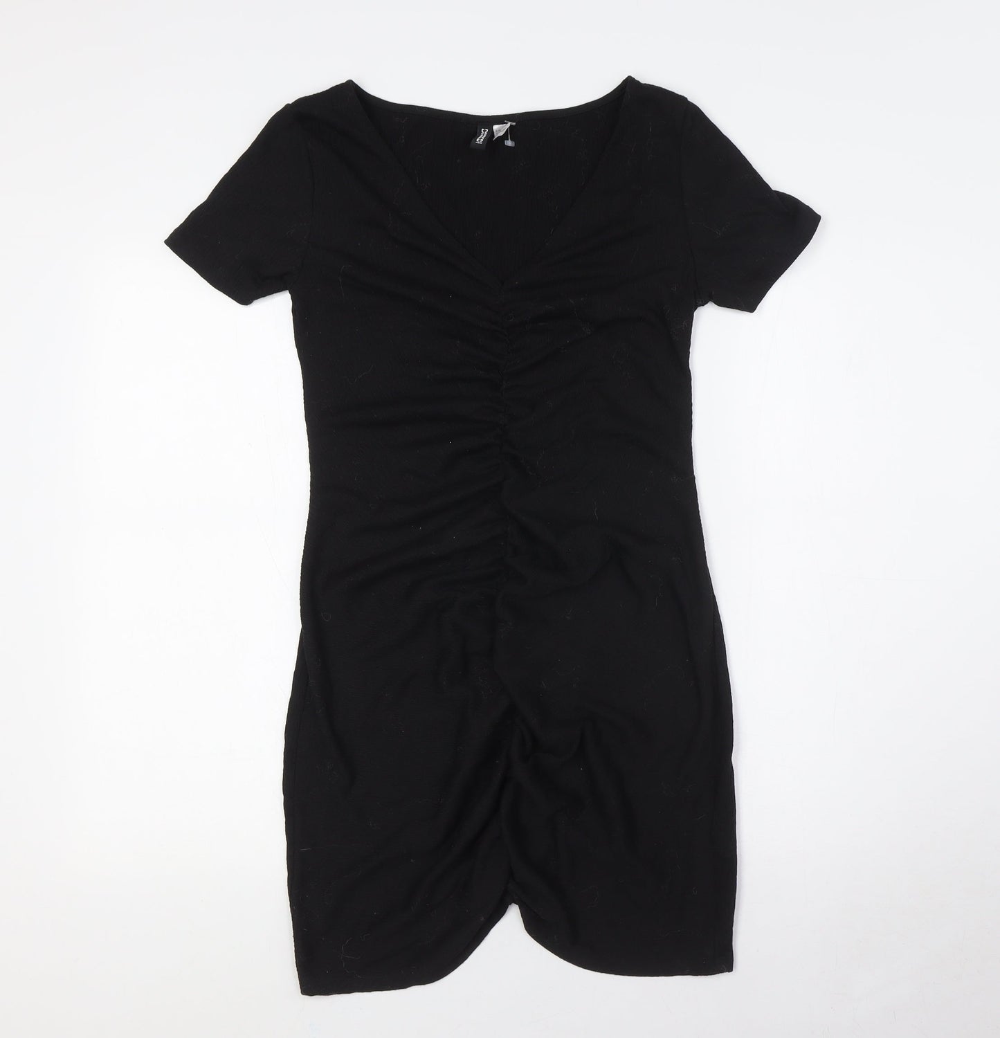 Divided by H&M Womens Black Polyester A-Line Size M V-Neck