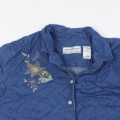 Womens UK Size 16 Alfred Dunner Blue Basic Button-Up