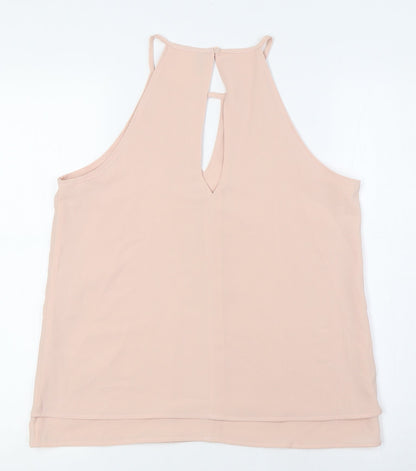 Be Only Womens Pink Polyester Basic Blouse Size 10 Halter