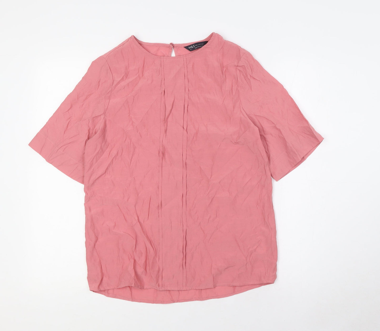 Womens UK Size 8 Marks and Spencer Pink Basic Blouse