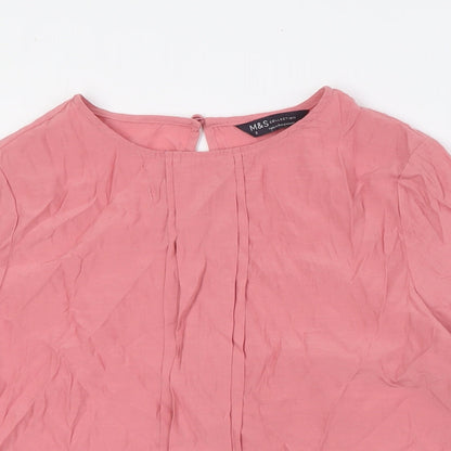 Womens UK Size 8 Marks and Spencer Pink Basic Blouse