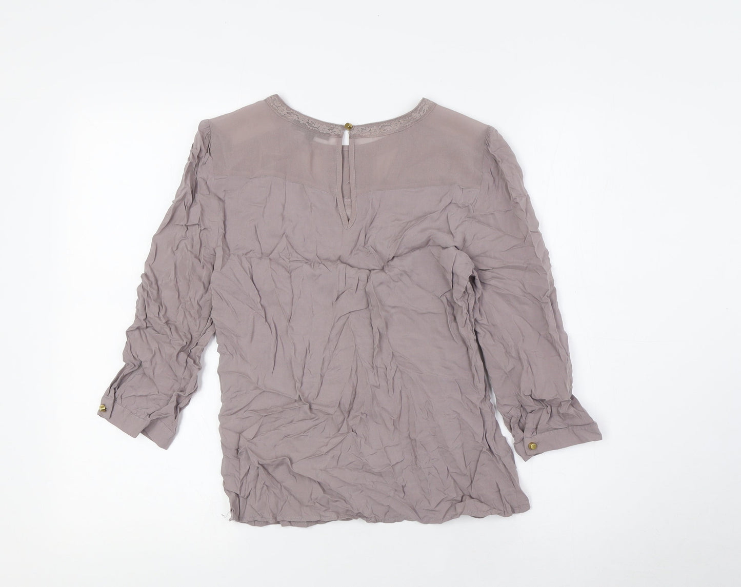 Womens UK Size 8 Warehouse Beige Basic Blouse