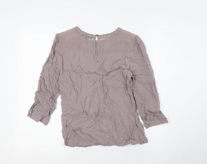 Womens UK Size 8 Warehouse Beige Basic Blouse