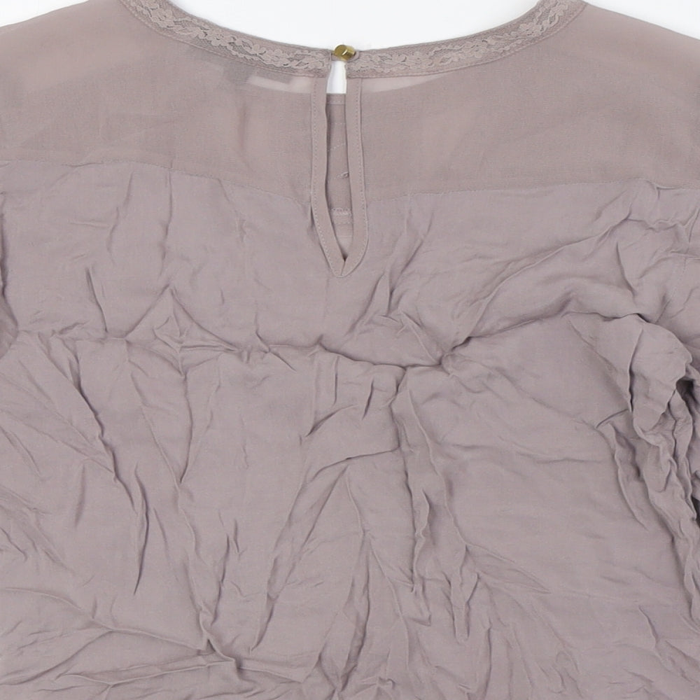 Womens UK Size 8 Warehouse Beige Basic Blouse
