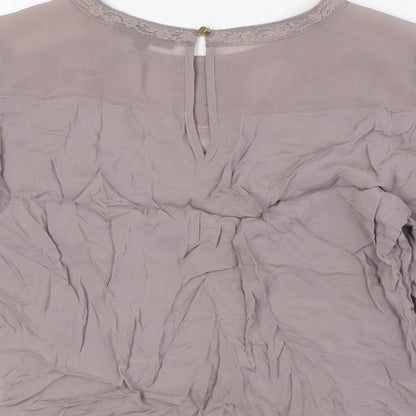 Womens UK Size 8 Warehouse Beige Basic Blouse
