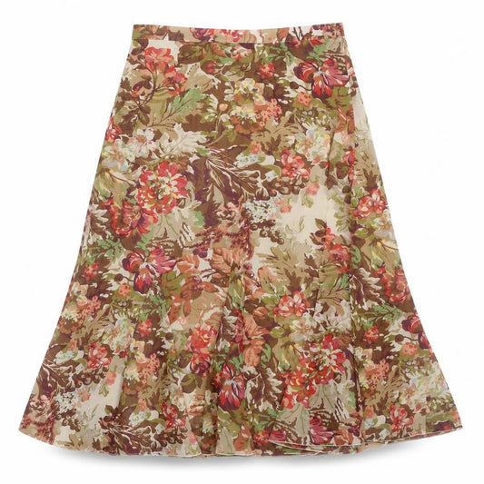 Coldwater Creek Womens Multicoloured Floral Polyester A-Line Skirt Size S Zip