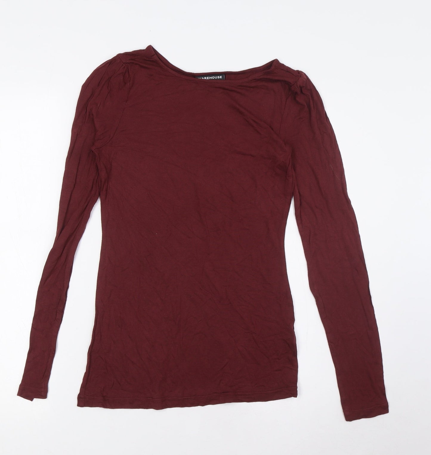 Womens UK Size 10 Warehouse Red Basic Button-Up