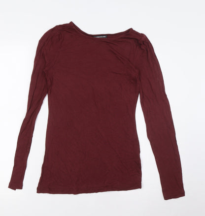 Womens UK Size 10 Warehouse Red Basic Button-Up
