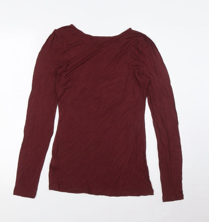 Womens UK Size 10 Warehouse Red Basic Button-Up