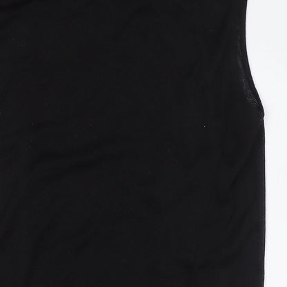 Mango Womens Black Polyester A-Line Size S Round Neck