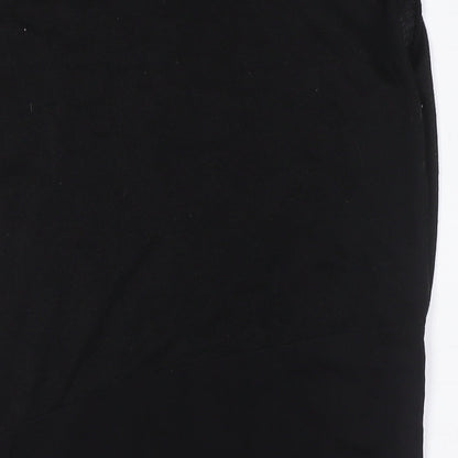 Mango Womens Black Polyester A-Line Size S Round Neck