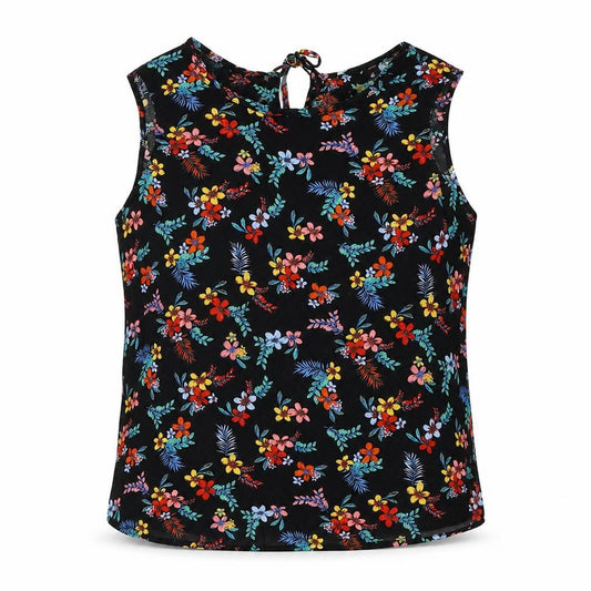 Front view of Red Herring women’s multicoloured floral viscose basic button-up, size UK 10, boat neck