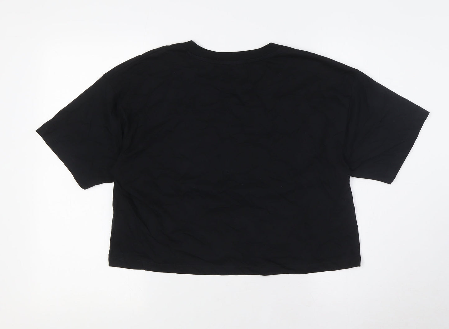 Womens UK Size L Earth Positive Black Basic T-Shirt