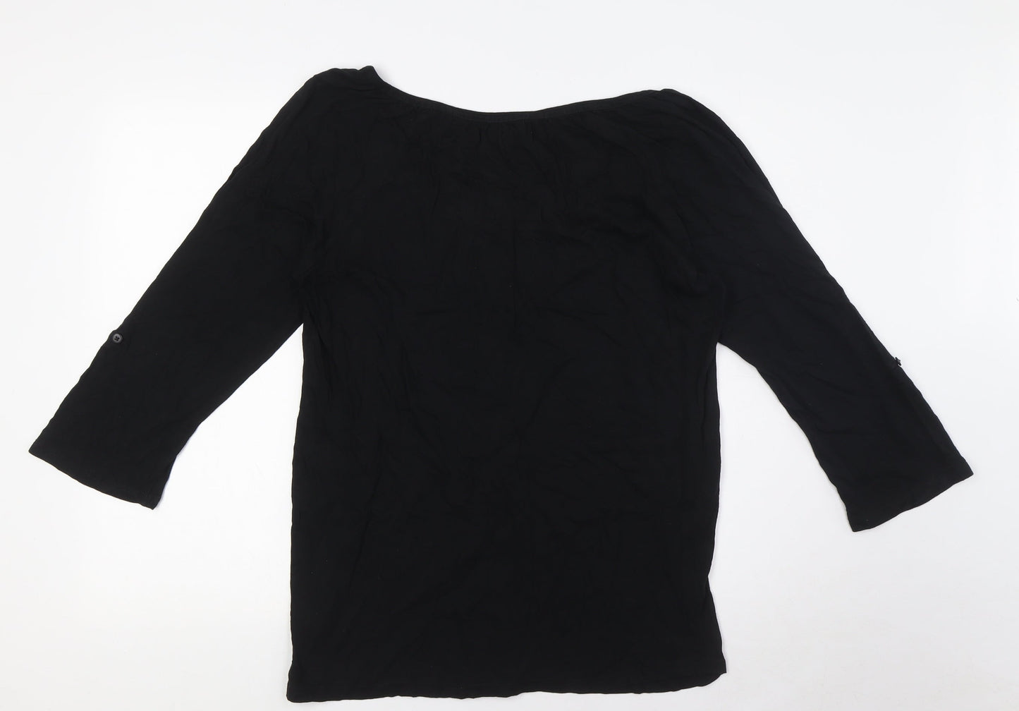 Womens UK Size L Old Navy Black Basic Button-Up