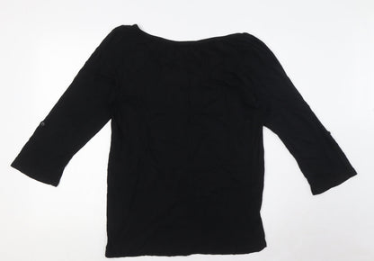 Womens UK Size L Old Navy Black Basic Button-Up