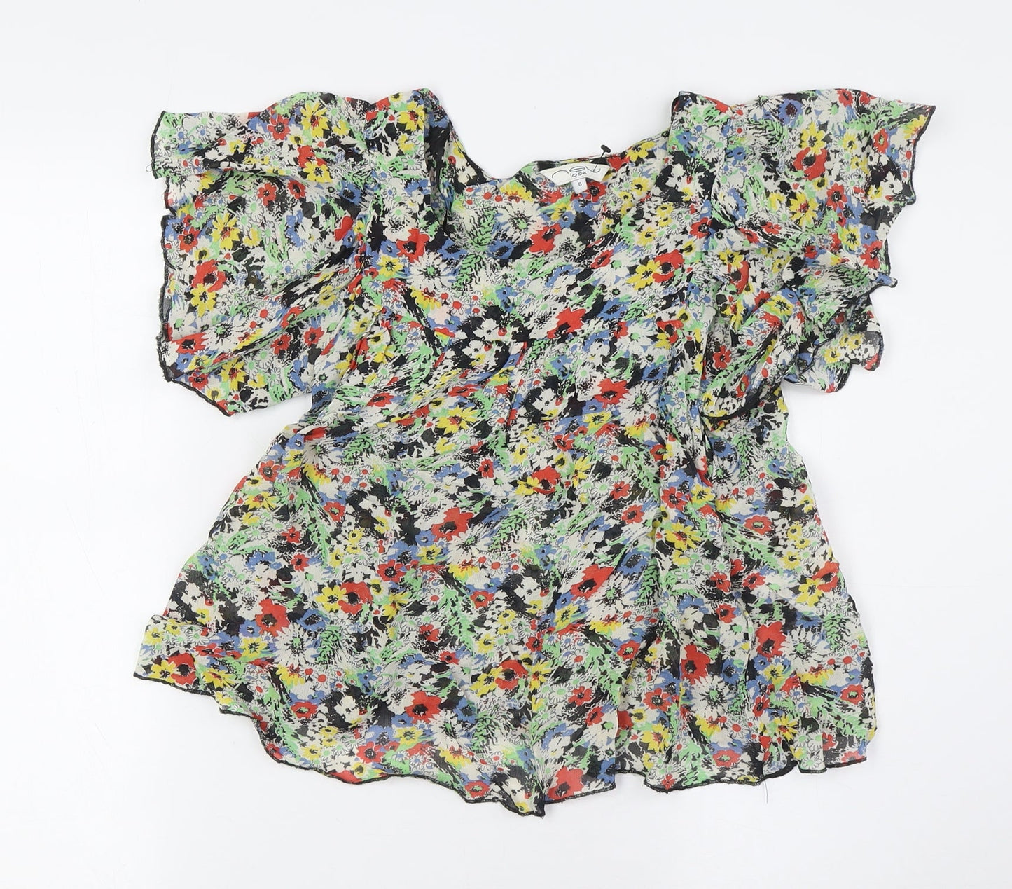 Womens UK Size 8 New London Multicoloured Basic Button-Up