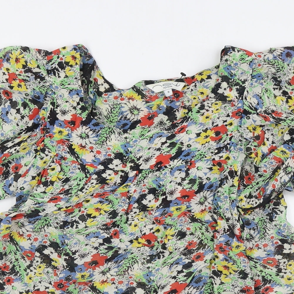 Womens UK Size 8 New London Multicoloured Basic Button-Up