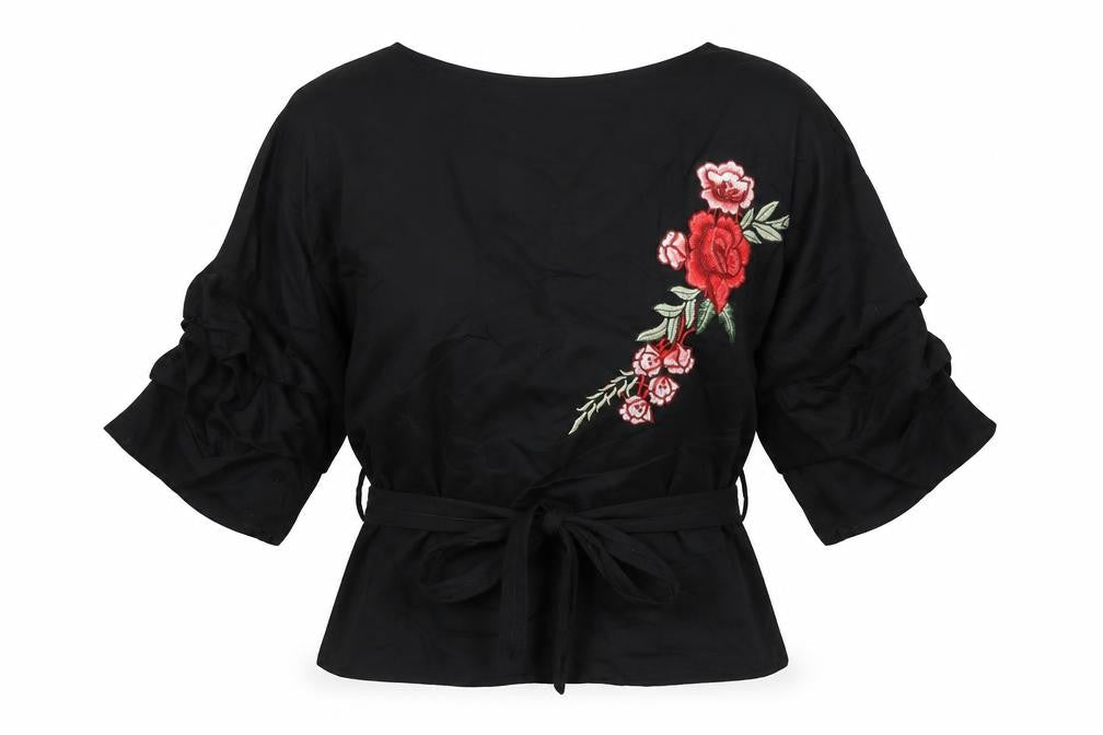 Womens UK Size M PRETTYLITTLETHING Black Basic Button-Up