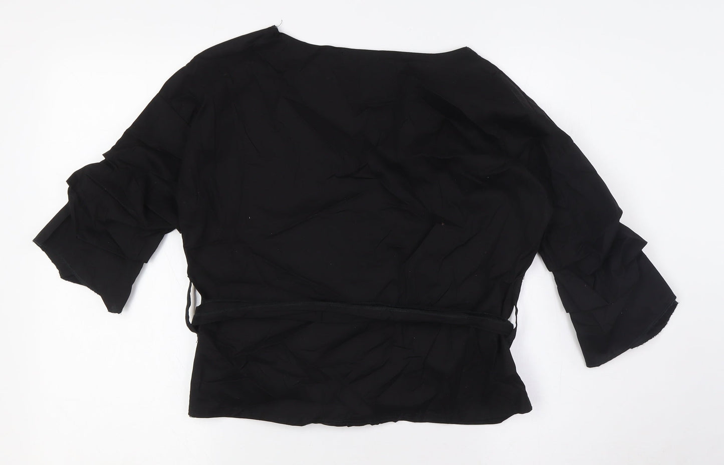 Womens UK Size M PRETTYLITTLETHING Black Basic Button-Up