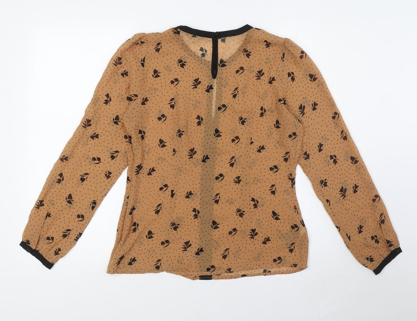 Womens UK Size 10 Marks and Spencer Brown Basic Button-Up