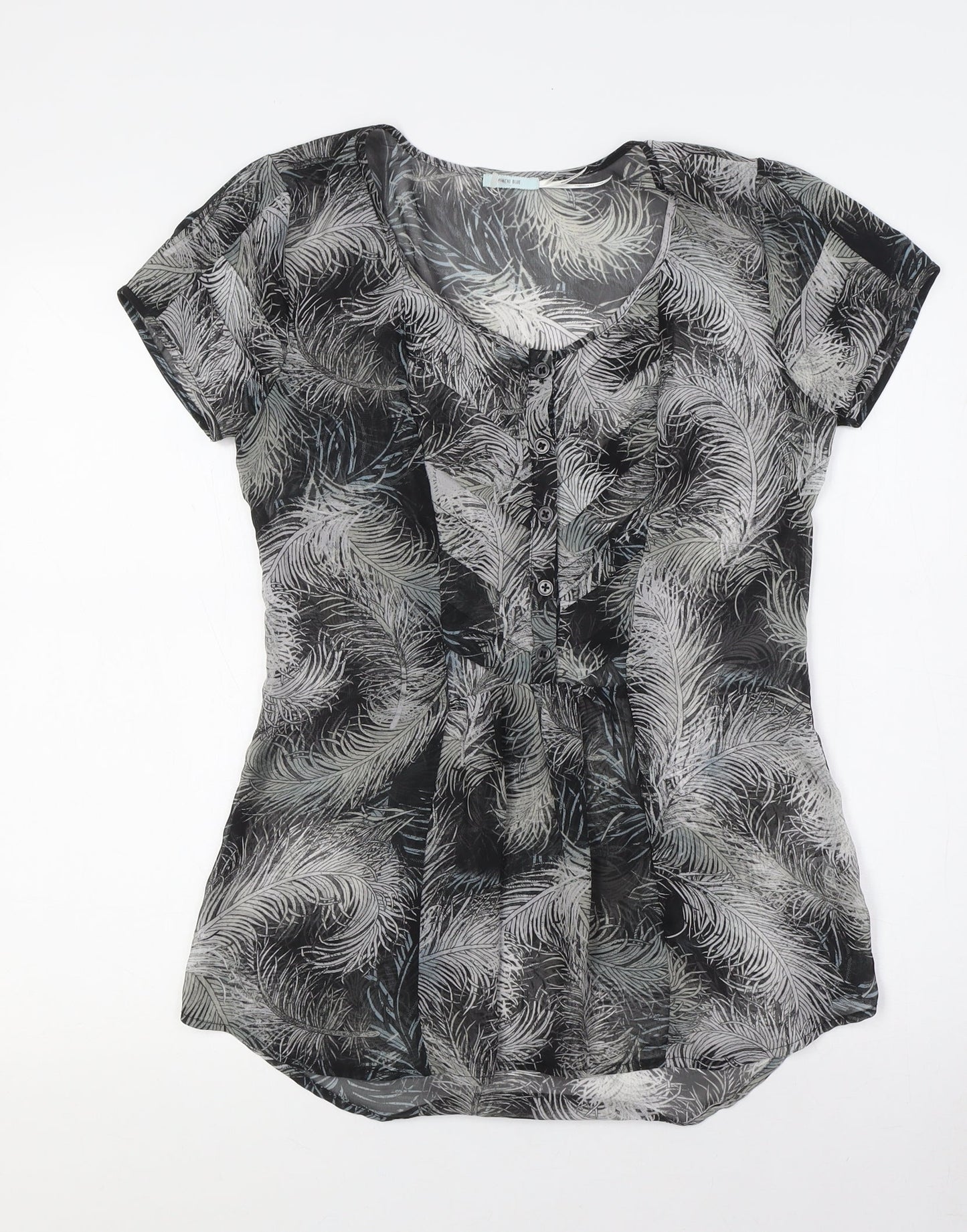Womens UK Size XS Kimchi Blue Black Basic Button-Up