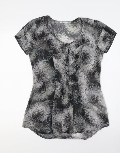 Womens UK Size XS Kimchi Blue Black Basic Button-Up