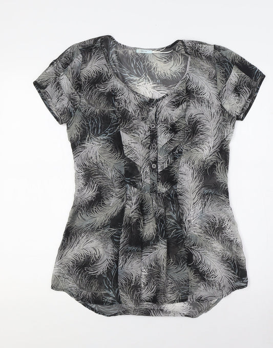 Womens UK Size XS Kimchi Blue Black Basic Button-Up