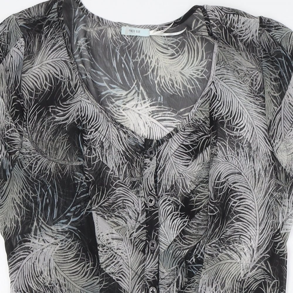 Womens UK Size XS Kimchi Blue Black Basic Button-Up