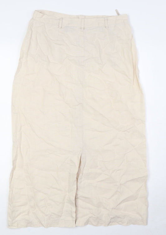 DASH Womens Beige Polyester A-Line Skirt Size 12 Zip - Front Pockets