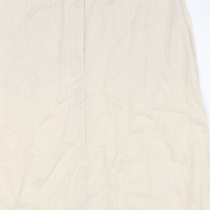 DASH Womens Beige Polyester A-Line Skirt Size 12 Zip - Front Pockets