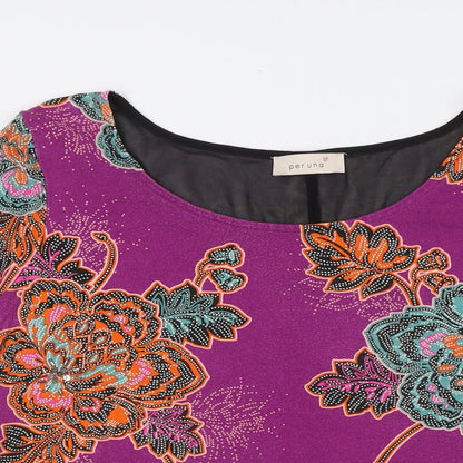 Womens UK Size 10 Per Una Multicoloured Basic Button-Up