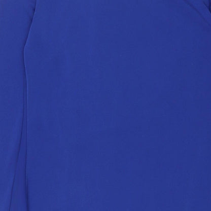 Phase Eight Womens Blue Polyester A-Line Size 10 Round Neck - Wrap Effect