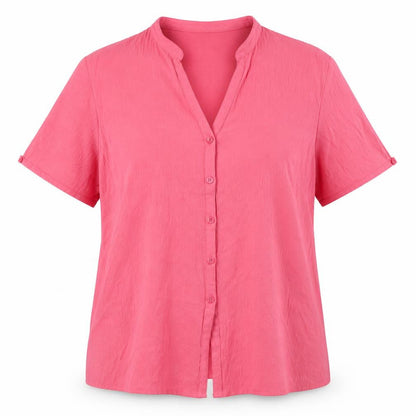Womens UK Size 18 EWM Pink Basic Button-Up