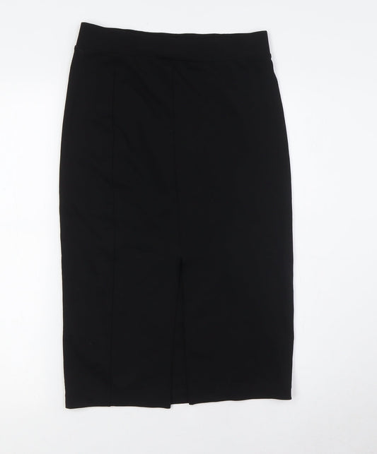 H&M Womens Black Polyester Straight & Pencil Skirt Size S