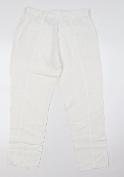 Womens UK Size 8 NEXT Regular Fit Sweatpants White Trousers