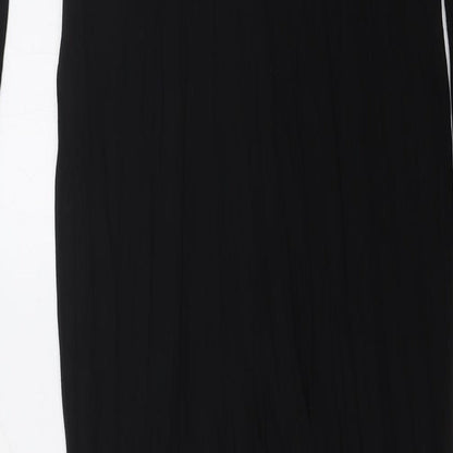 PRETTYLITTLETHING Womens Black Viscose Jumpsuit One-Piece Size 12 L33 in