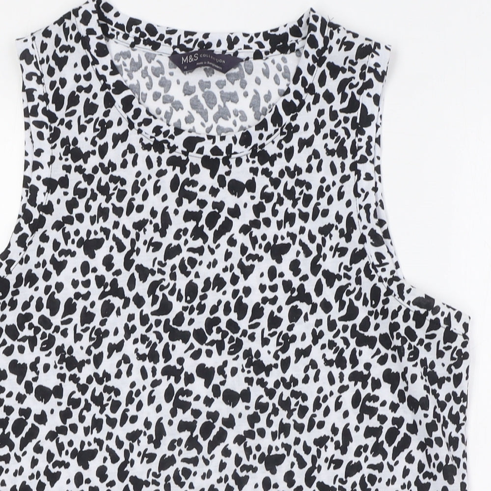 Womens UK Size 10 Marks and Spencer White Basic Button-Up