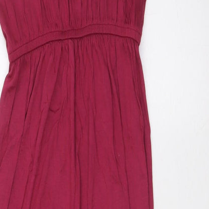 Divided by H&M Womens Red Viscose A-Line Size S Scoop Neck