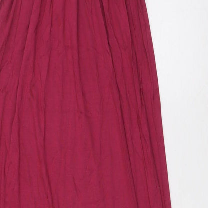 Divided by H&M Womens Red Viscose A-Line Size S Scoop Neck